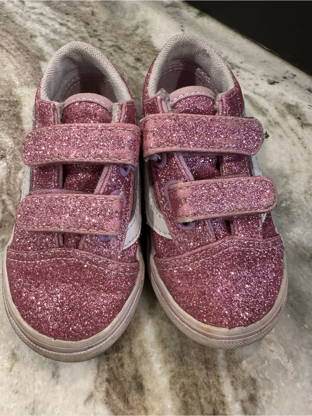Vans pink glitter shoes sneakers toddler size 6